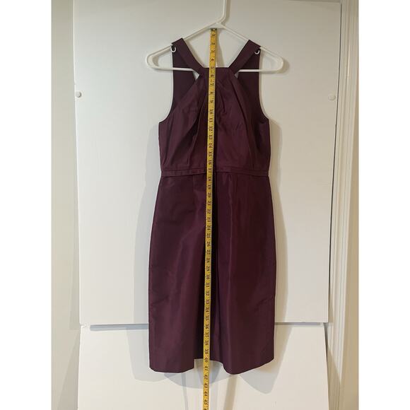 J Crew Sz 6 100% Silk Cranberry Cocktail Dress - Picture 3 of 5